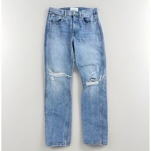 SLVRLAKE Virginia Slim Jeans Size 27 Crossroads Wash Distressed High Waist Denim